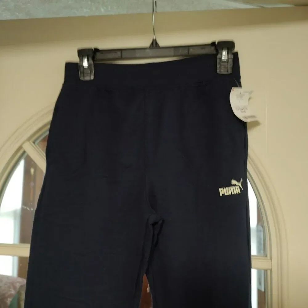 New Puma Navy Blue Sweatpant Joggers Unisex Kids 14/16